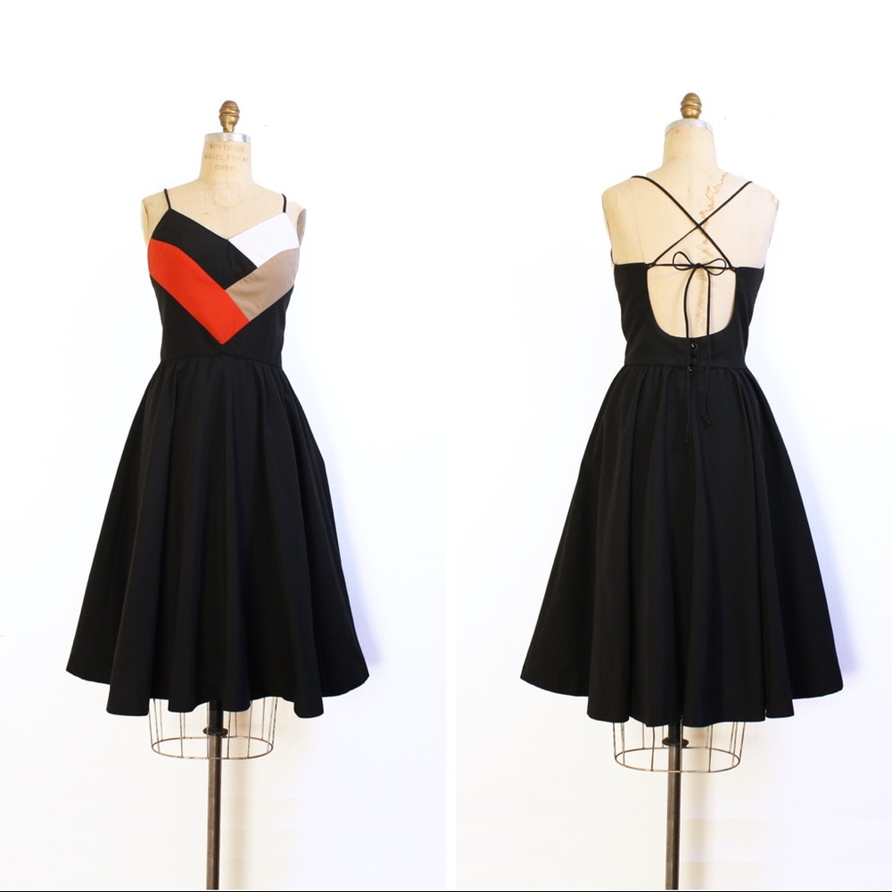 SOLD // 1970s chevron sun dress